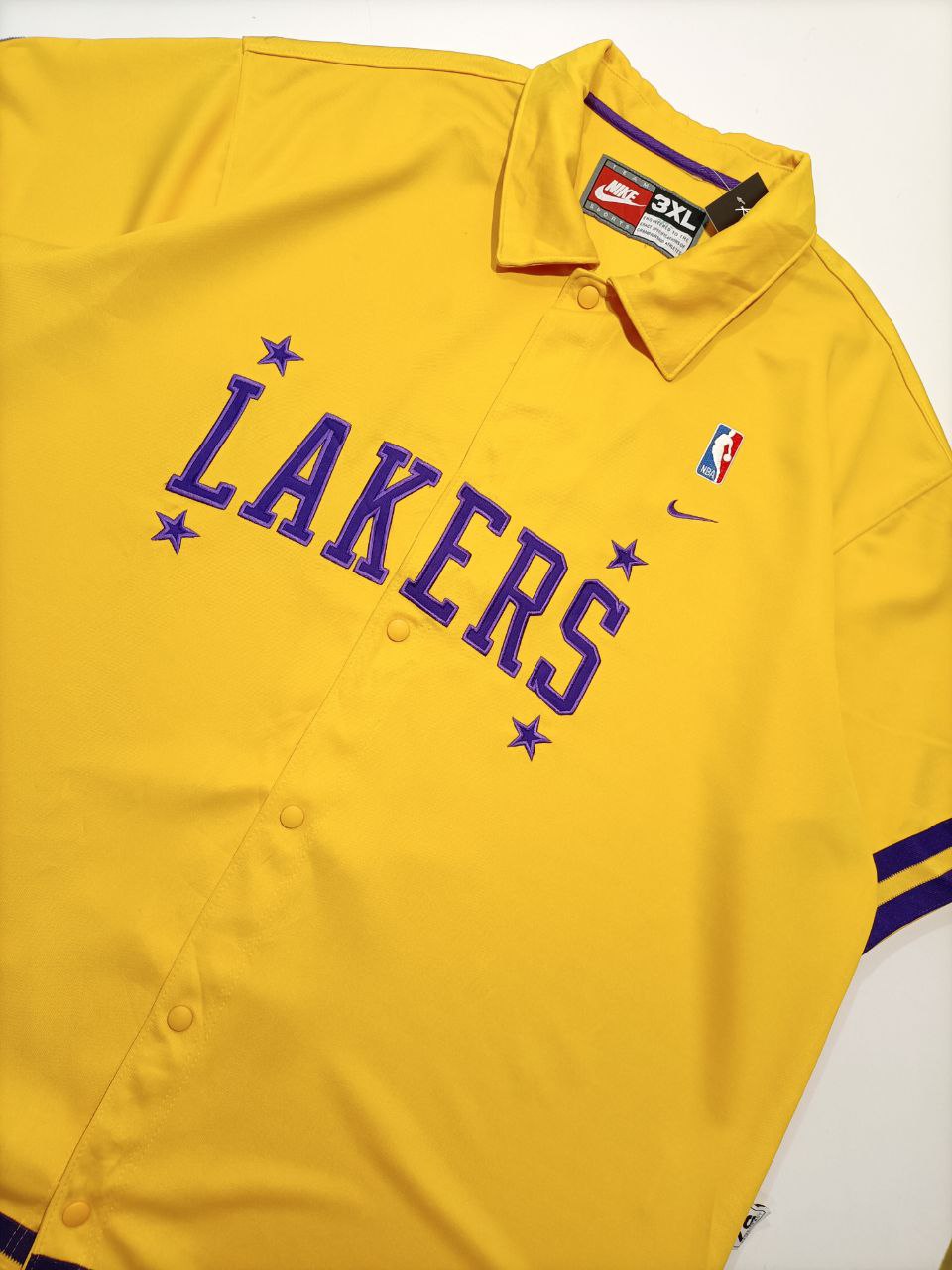 Nike NBA Lakers Casacca Vintage Rare Jersey Big Logo USA Gold Uomo (3XL)
