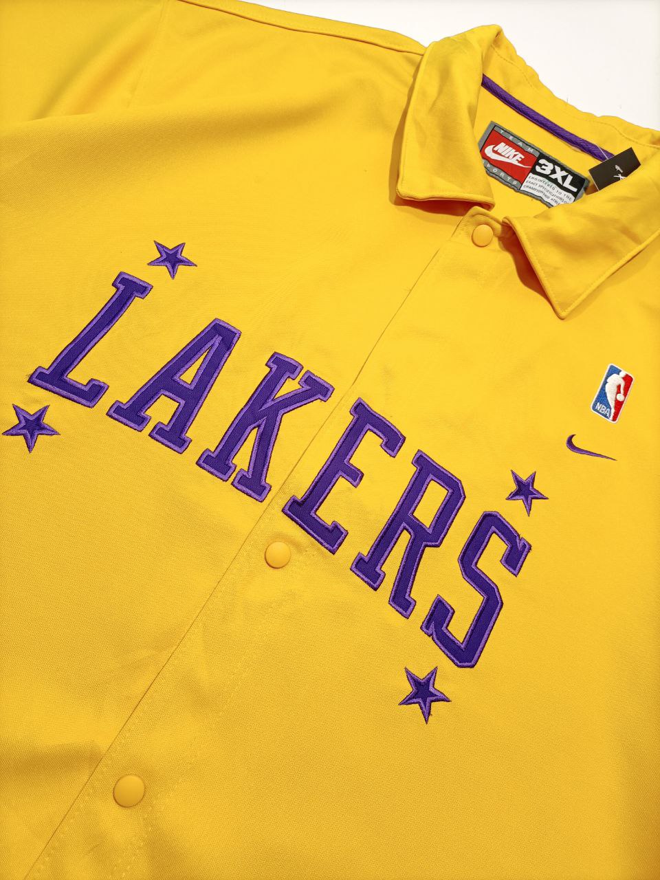 Nike NBA Lakers Casacca Vintage Rare Jersey Big Logo USA Gold Uomo (3XL)