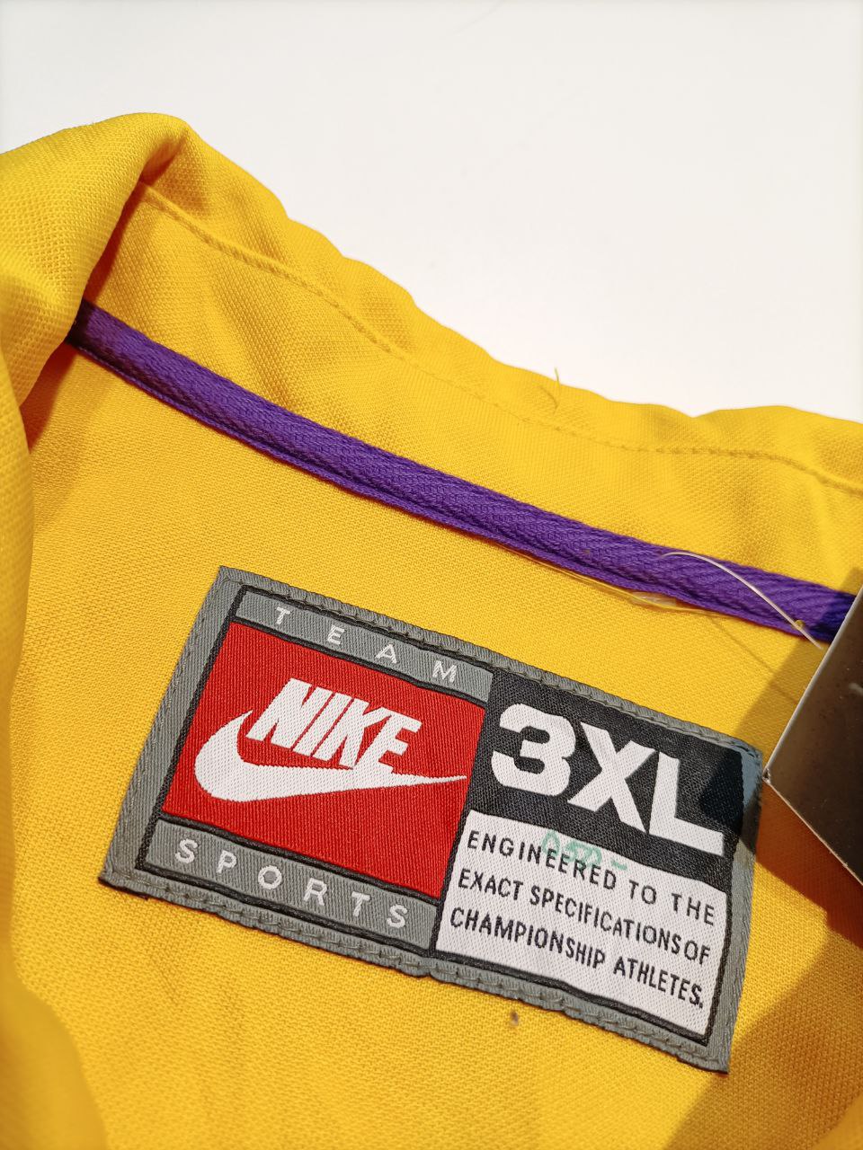 Nike NBA Lakers Casacca Vintage Rare Jersey Big Logo USA Gold Uomo (3XL)