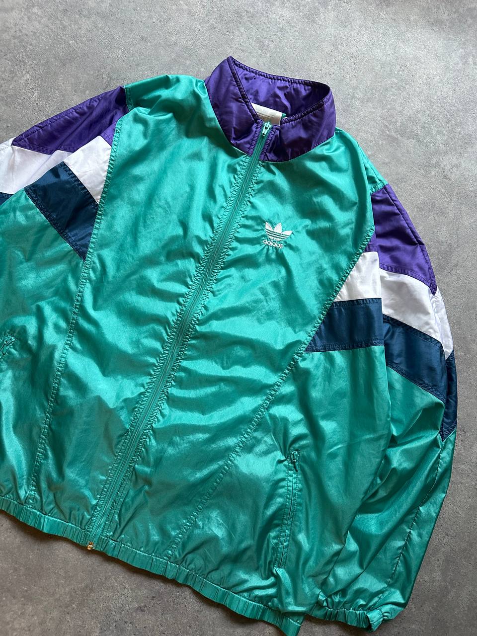 Adidas Track Top Logo Cucito Vintage Giacca Tuta Uomo/Donna (L)