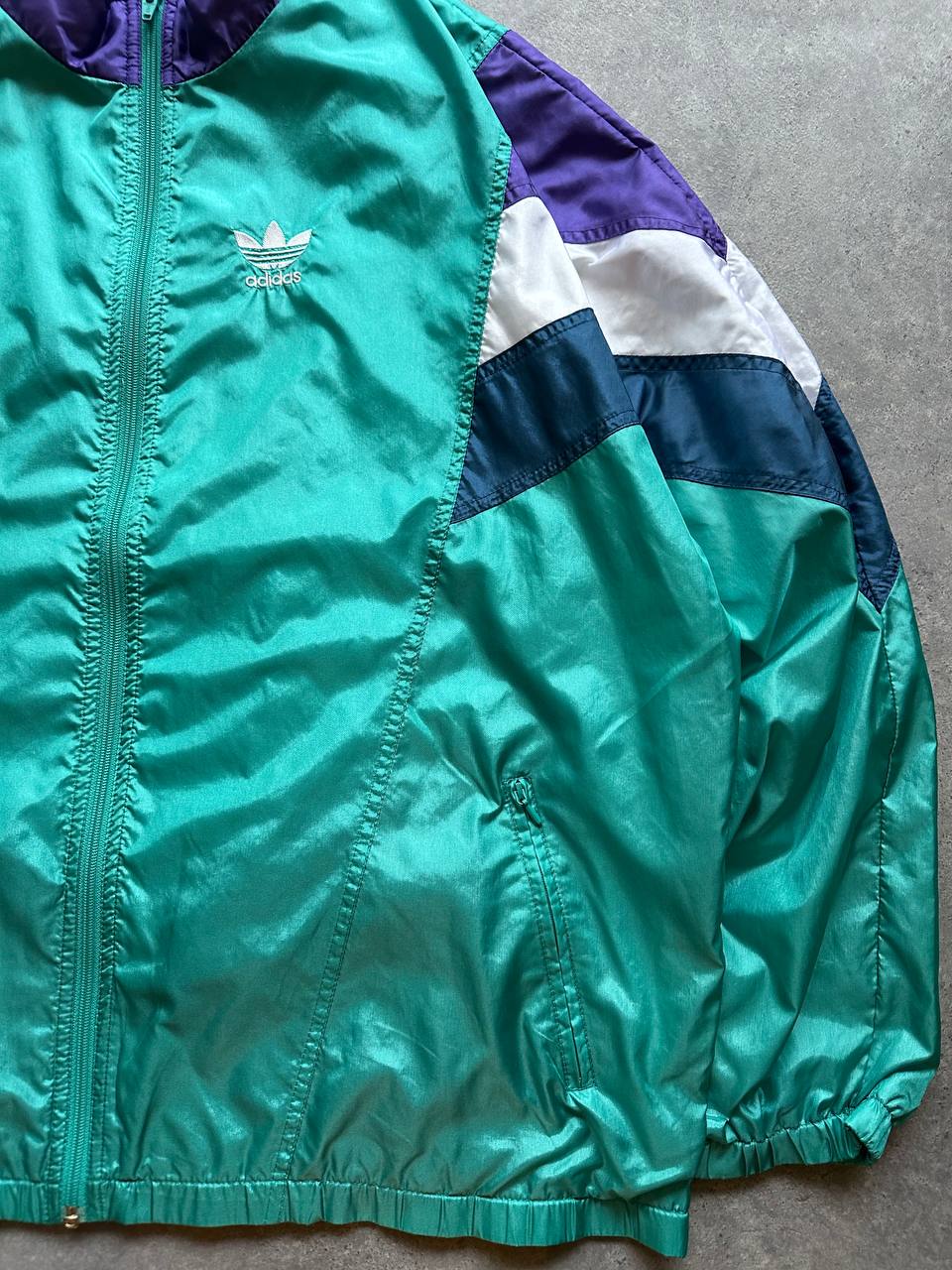 Adidas Track Top Logo Cucito Vintage Giacca Tuta Uomo/Donna (L)