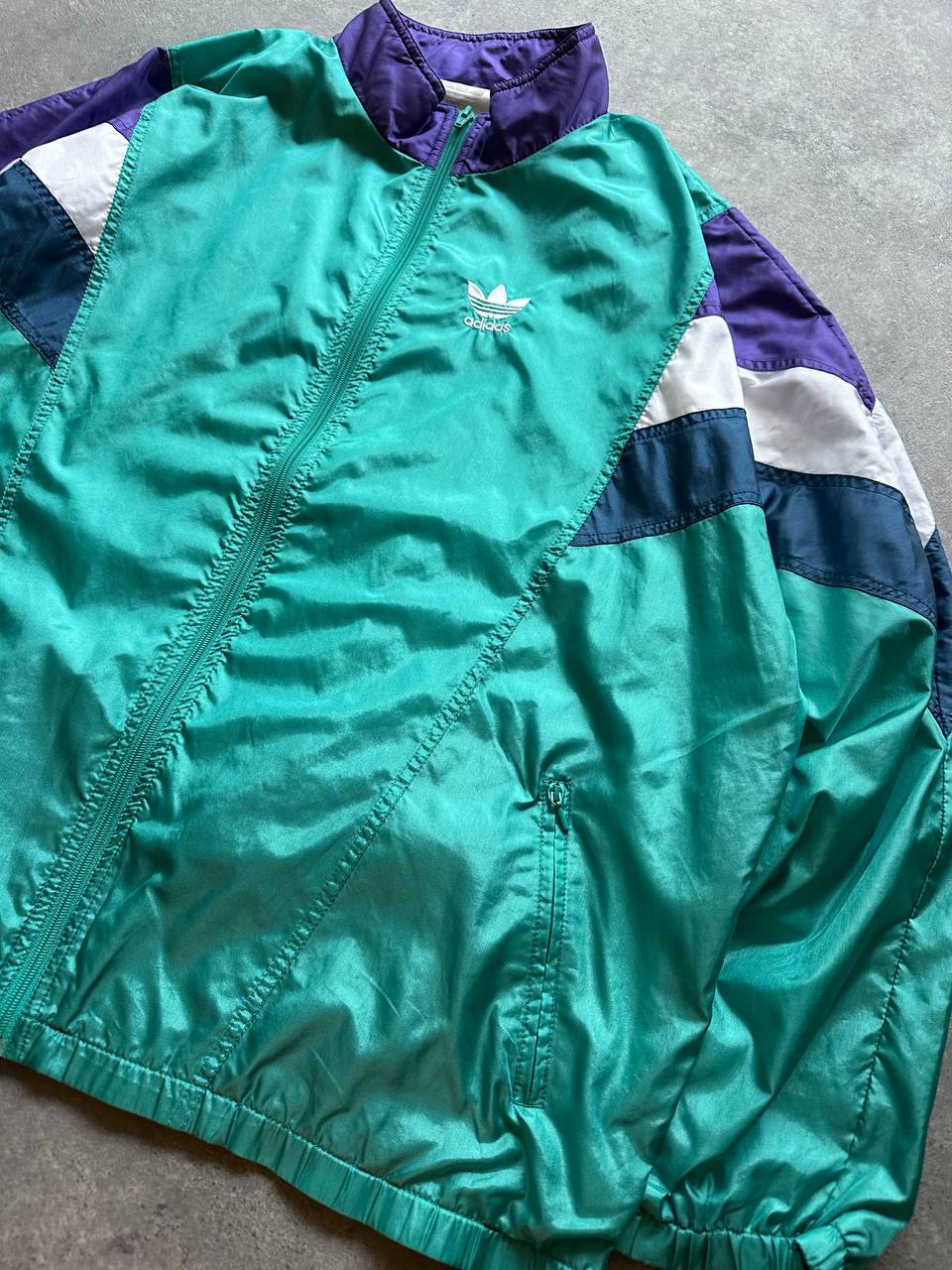 Adidas Track Top Logo Cucito Vintage Giacca Tuta Uomo/Donna (L)