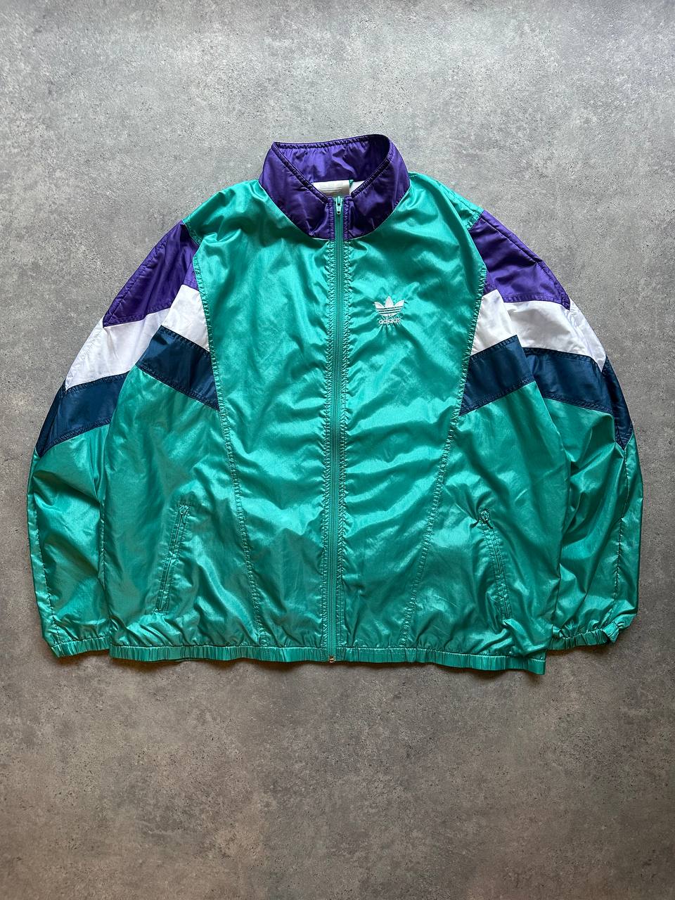 Adidas Track Top Logo Cucito Vintage Giacca Tuta Uomo/Donna (L)
