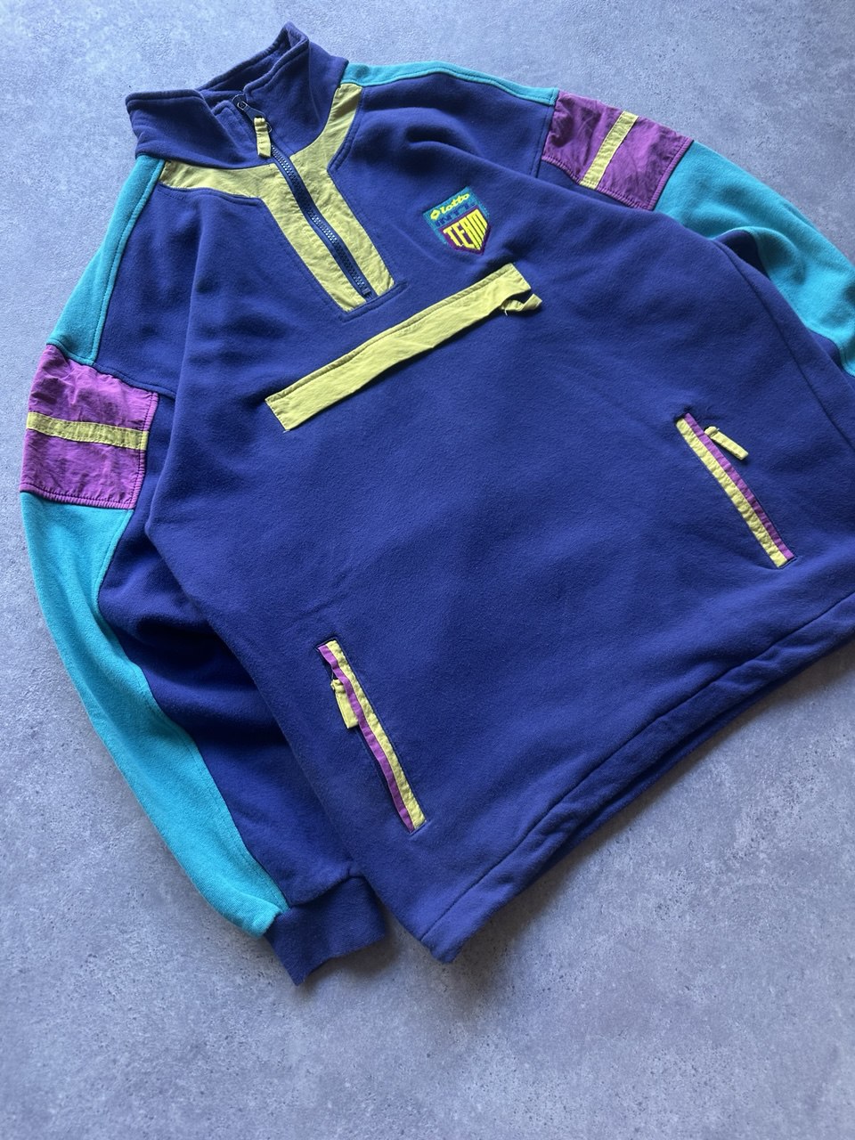 Lotto Felpa con Tascone Vintage Sweatshirt anni 80 Uomo/Donna (M)