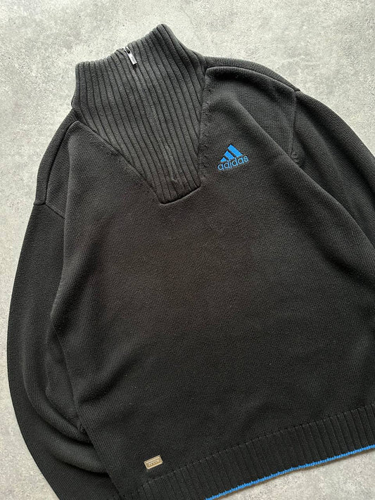 Adidas Maglione con Zip Vintage Logo Ricamato Sweater Uomo (M)