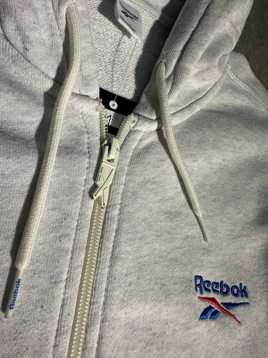 Reebok Felpa con Zip e Cappuccio Logo Ricamato Hoodie Uomo/Donna (M)
