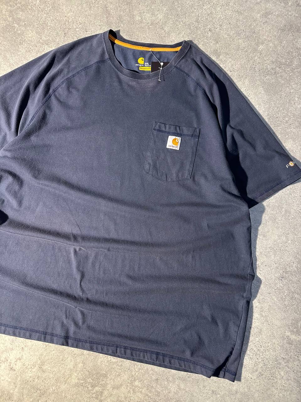 Carhartt T-shirt con Taschino e logo Ricamato e stampa manica USA Uomo (2XL)