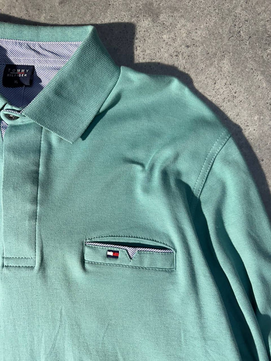 Tommy Hilfiger Polo Manica Lunga con Taschino Uomo (XL)