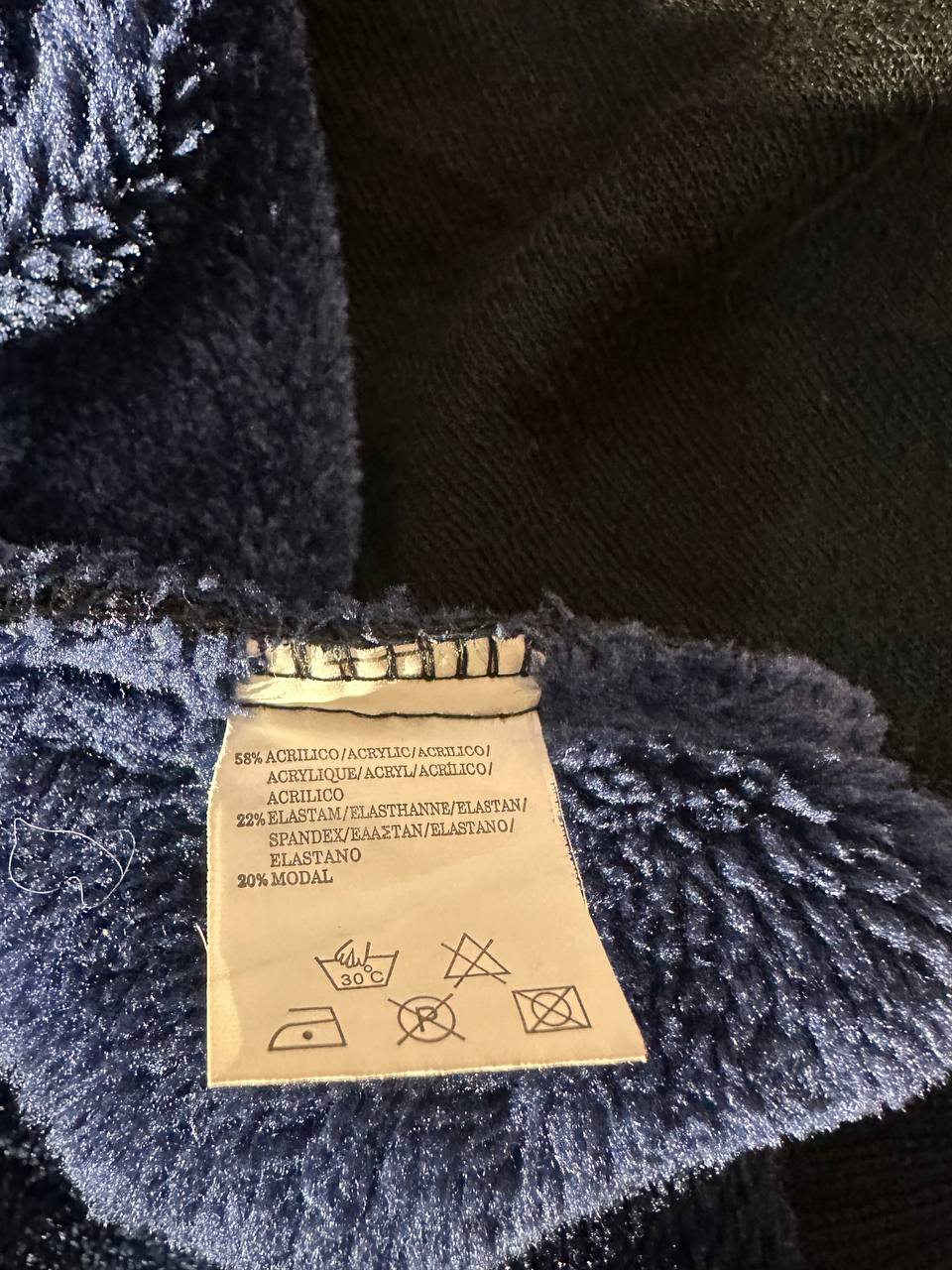 Stone Island Navy Fleece Hoodie Vintage Extxa Label Felpa Zip Uomo (M)