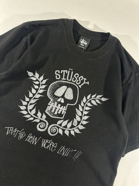 Stussy T-shirt Skull Black Graphic Uomo/Donna (S)