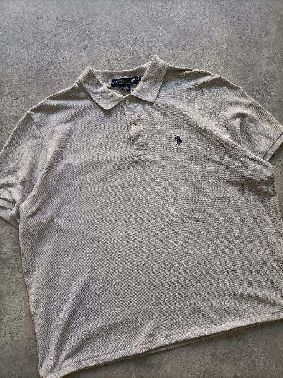 Polo Vintage Croppata Uomo – Grigia US Polo Assn. (Taglia M IT / Etichetta XL)