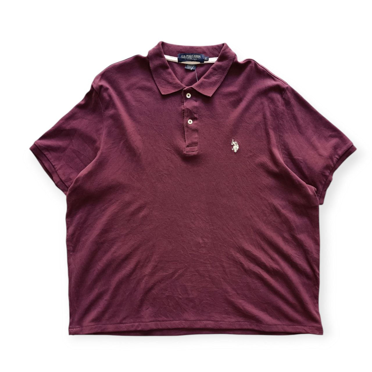 T-shirt Vintage Croppata Uomo – Bordeaux U.S. Polo Assn. (Taglia M IT / Etichetta XL)