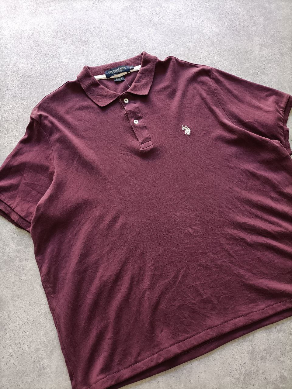 T-shirt Vintage Croppata Uomo – Bordeaux U.S. Polo Assn. (Taglia M IT / Etichetta XL)