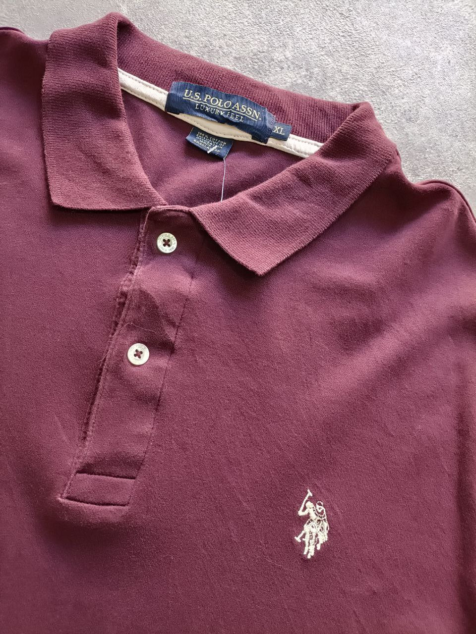T-shirt Vintage Croppata Uomo – Bordeaux U.S. Polo Assn. (Taglia M IT / Etichetta XL)