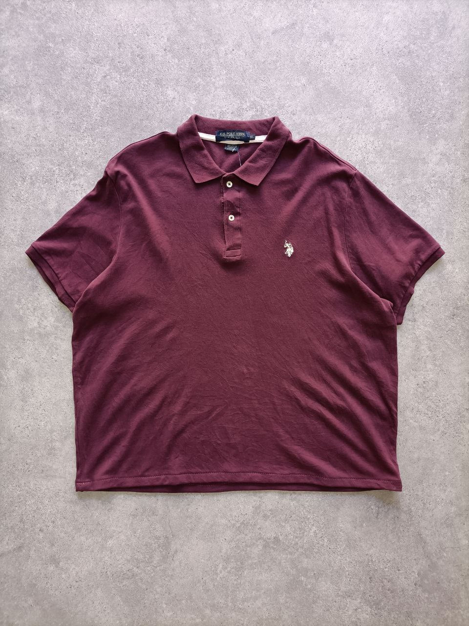 T-shirt Vintage Croppata Uomo – Bordeaux U.S. Polo Assn. (Taglia M IT / Etichetta XL)