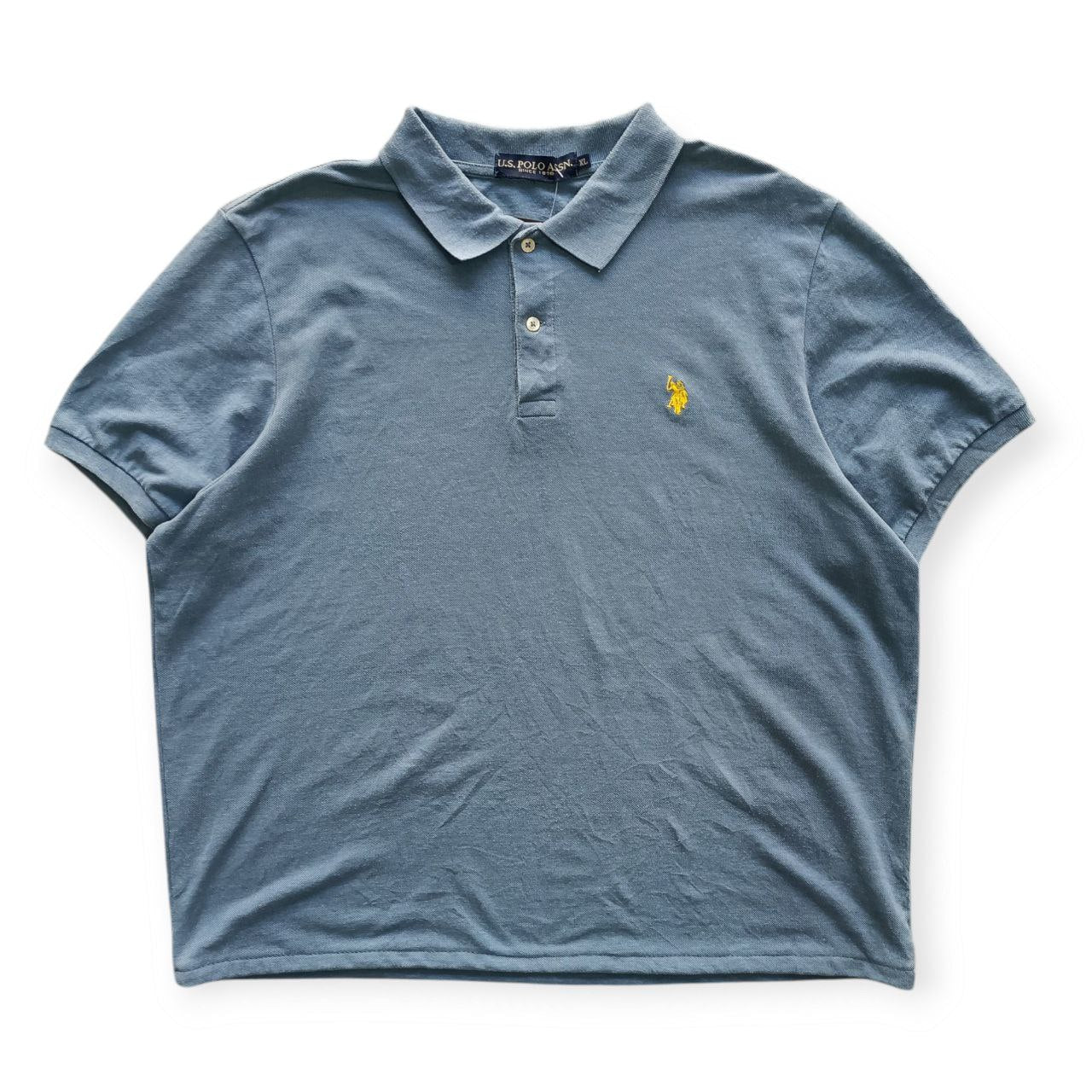 Polo Vintage Croppata Uomo – Celeste Grigio U.S. Polo Assn. (Taglia M IT / Etichetta XL)