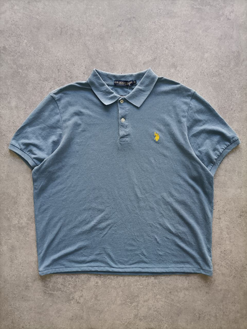 Polo Vintage Croppata Uomo – Celeste Grigio U.S. Polo Assn. (Taglia M IT / Etichetta XL)