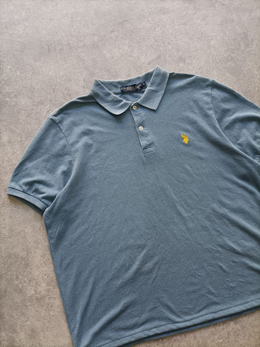 Polo Vintage Croppata Uomo – Celeste Grigio U.S. Polo Assn. (Taglia M IT / Etichetta XL)