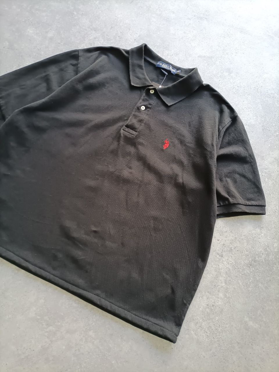 Polo Vintage Croppata Uomo – Nera U.S. Polo Assn. (Taglia L IT / Etichetta 2XL)