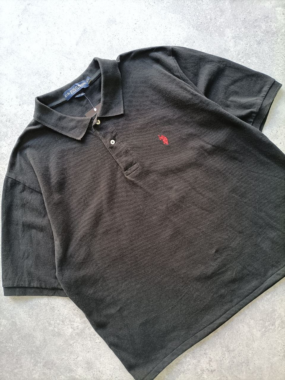 Polo Vintage Croppata Uomo – Nera U.S. Polo Assn. (Taglia L IT / Etichetta 2XL)