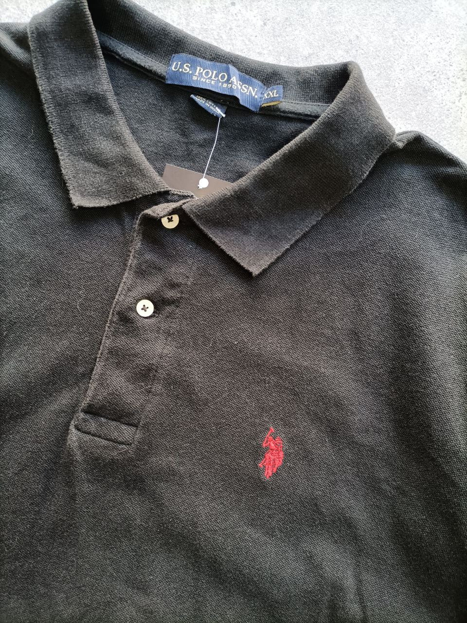 Polo Vintage Croppata Uomo – Nera U.S. Polo Assn. (Taglia L IT / Etichetta 2XL)