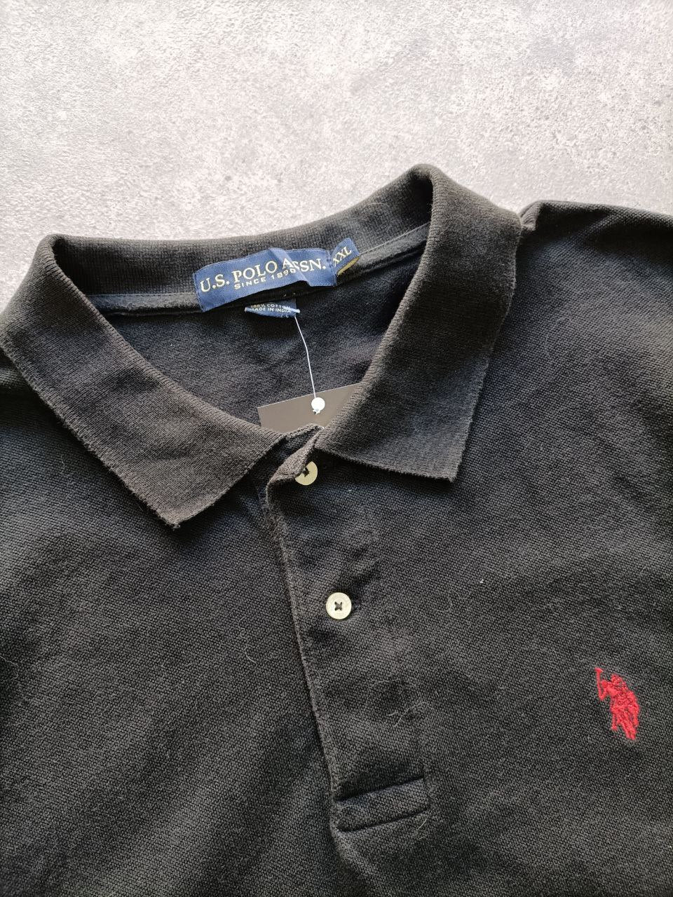 Polo Vintage Croppata Uomo – Nera U.S. Polo Assn. (Taglia L IT / Etichetta 2XL)