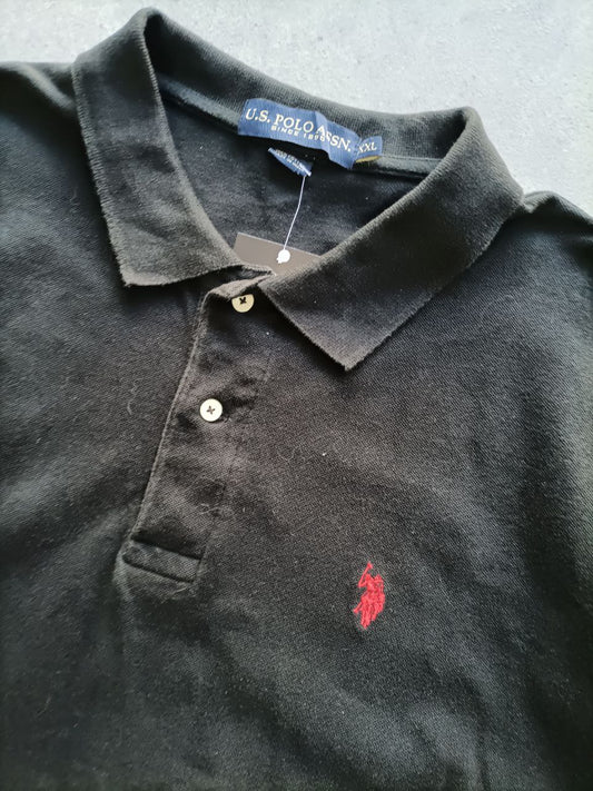 Polo Vintage Croppata Uomo – Nera U.S. Polo Assn. (Taglia L IT / Etichetta 2XL)