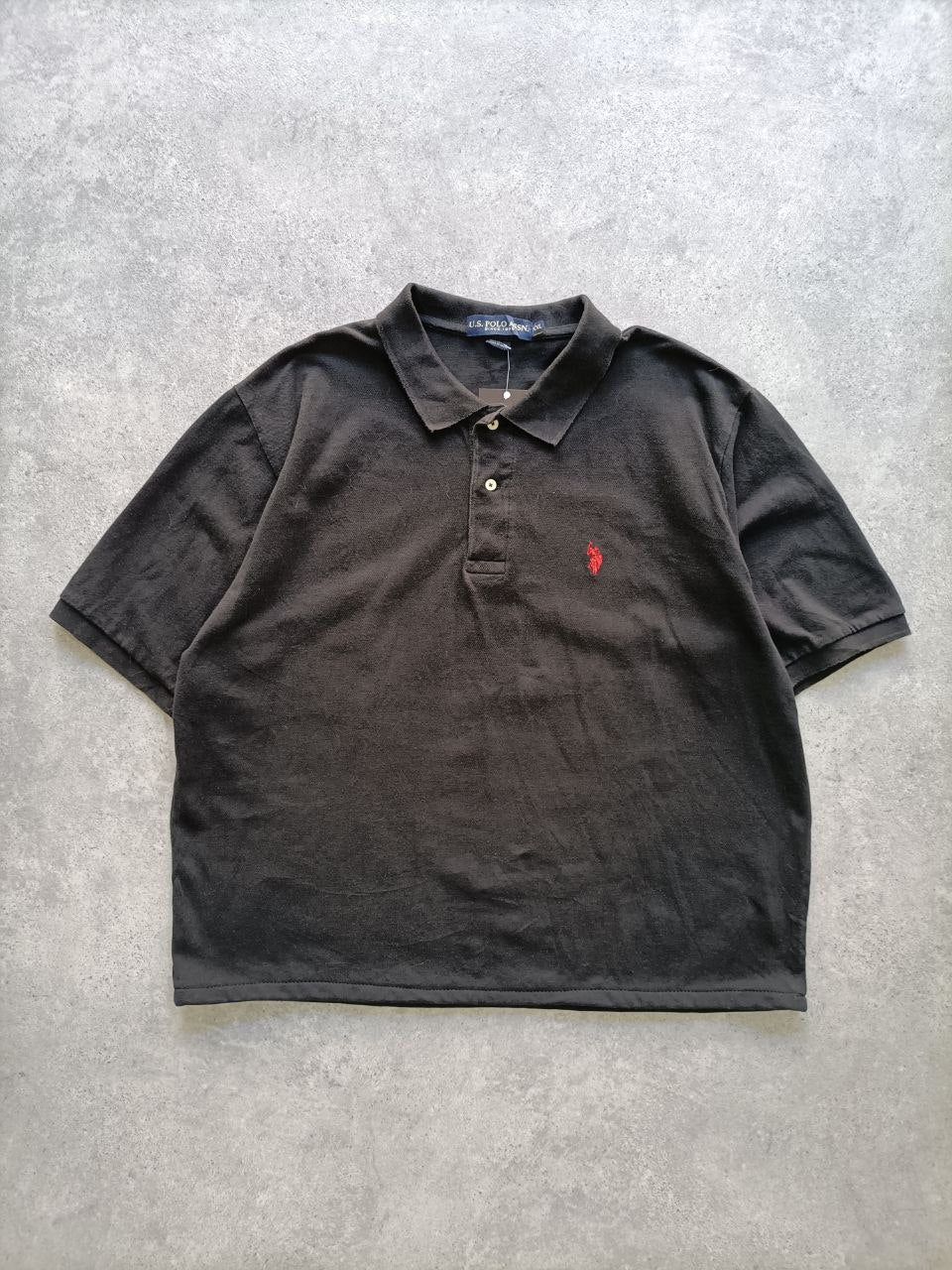 Polo Vintage Croppata Uomo – Nera U.S. Polo Assn. (Taglia L IT / Etichetta 2XL)