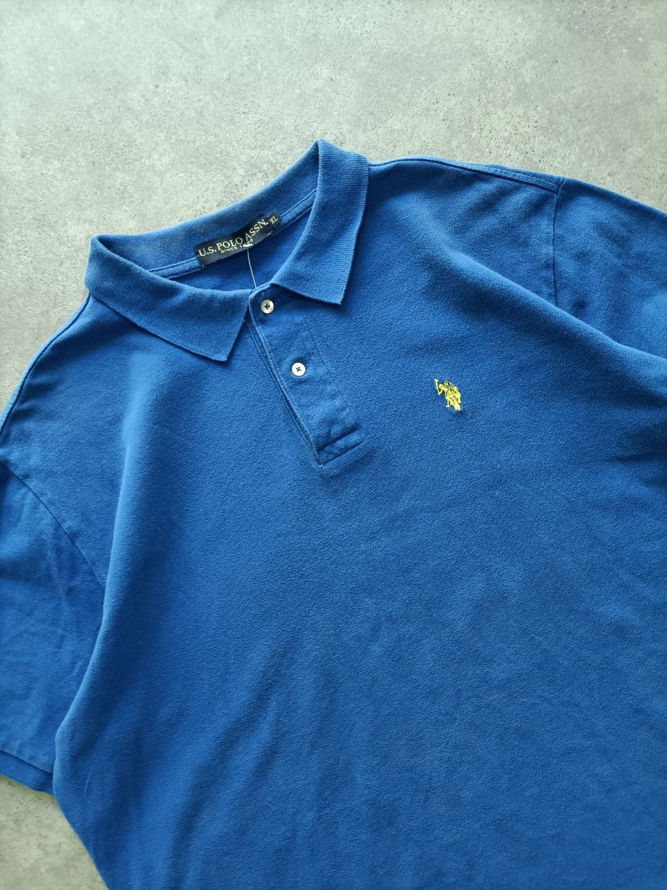 Polo Vintage Croppata Uomo – Blu U.S. Polo Assn. (Taglia M IT / Etichetta XL)