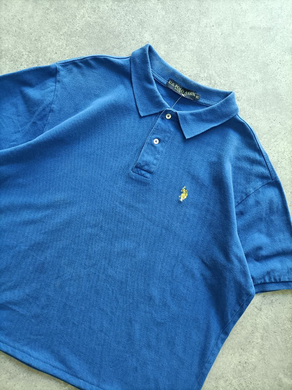 Polo Vintage Croppata Uomo – Blu U.S. Polo Assn. (Taglia M IT / Etichetta XL)