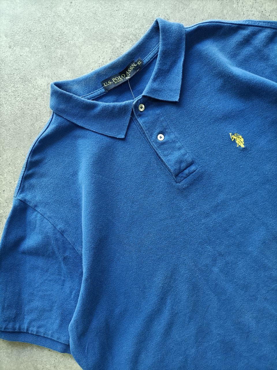 Polo Vintage Croppata Uomo – Blu U.S. Polo Assn. (Taglia M IT / Etichetta XL)