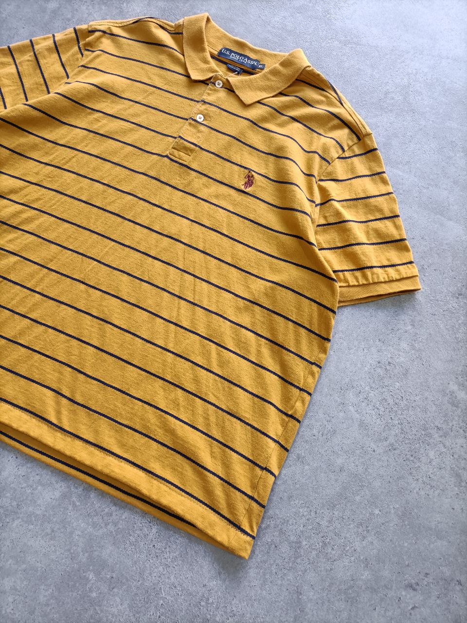 Polo Vintage Croppata Uomo – Giallo Ocra a Righe U.S. Polo Assn. (Taglia M IT / Etichetta XL)