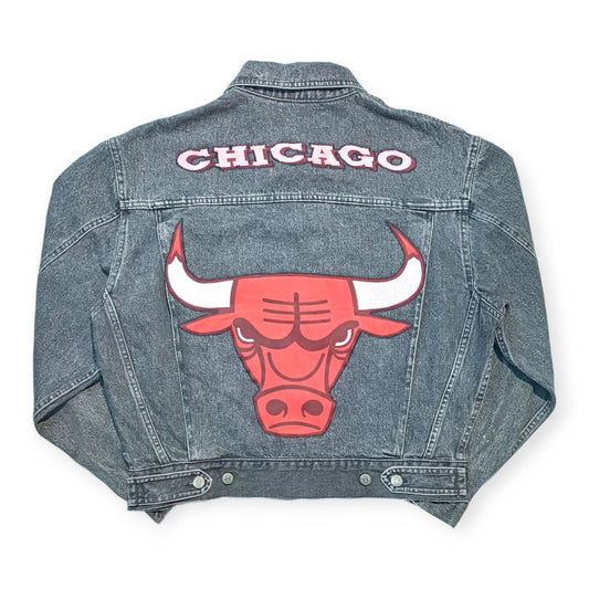 Custom Kilowear - Wampum e Starter - Chicago Bulls Vintage - Giacca Jeans Unisex (M)