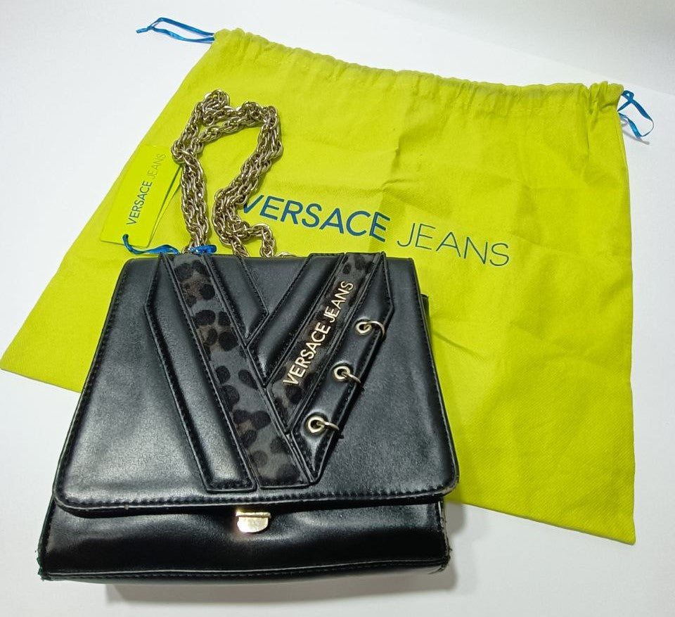 Versace - Borsetta con catena e cartellino