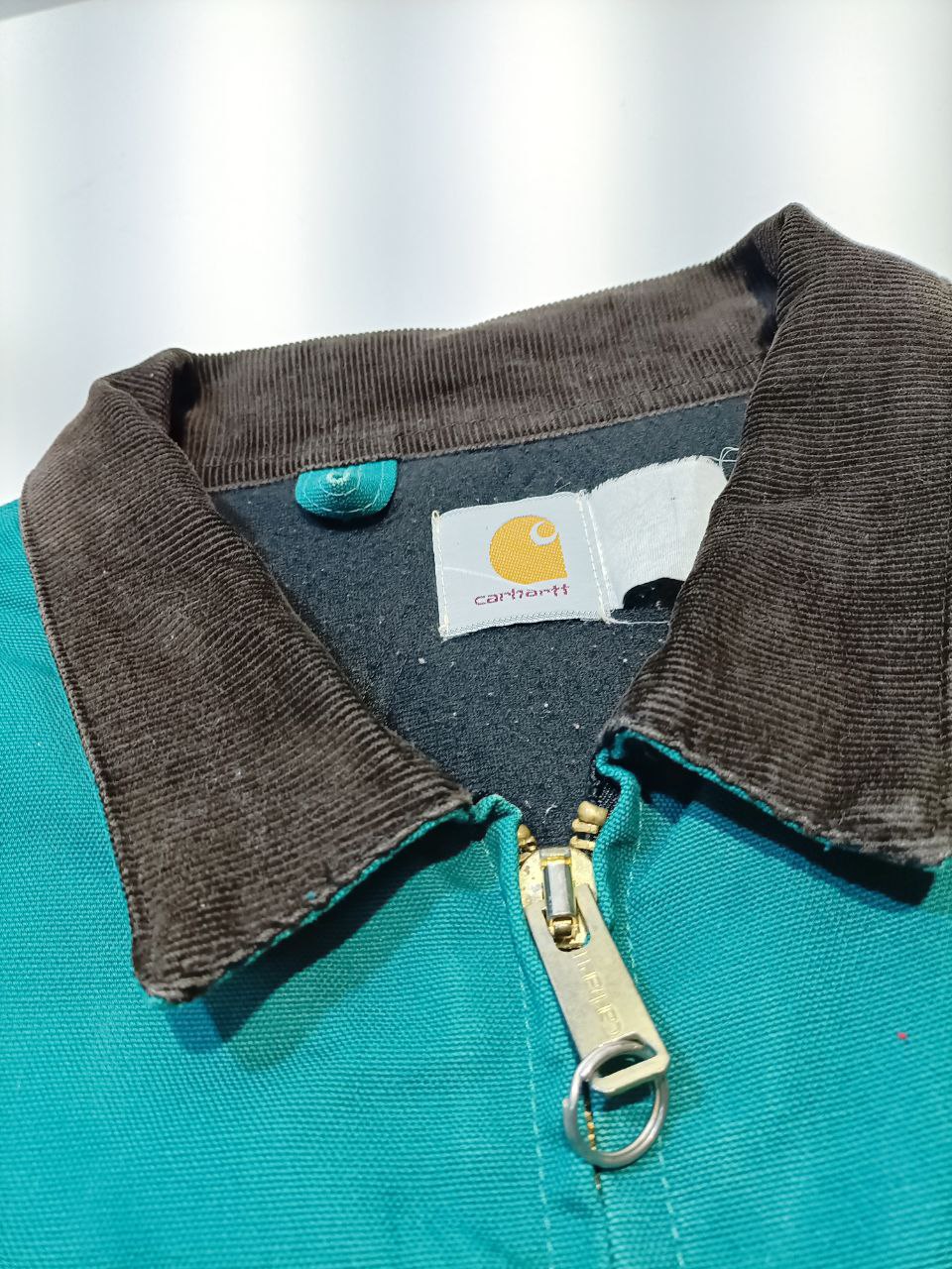 Carhartt - Vintage 90s Carhartt Santa Fe Canvas Western - Bomber Jacket RARE - Acqua Blue (2XL)