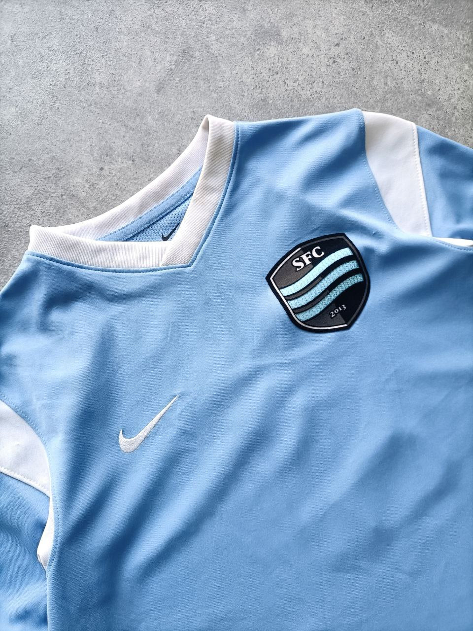 Nike Maglia Calcio Strike FC 2013 Celeste/Bianca (S/XL Ragazzo)