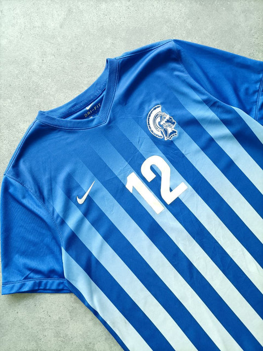 Nike Soccer T Shirt Maglia Calcio A Righe Bianca E Blu (L)