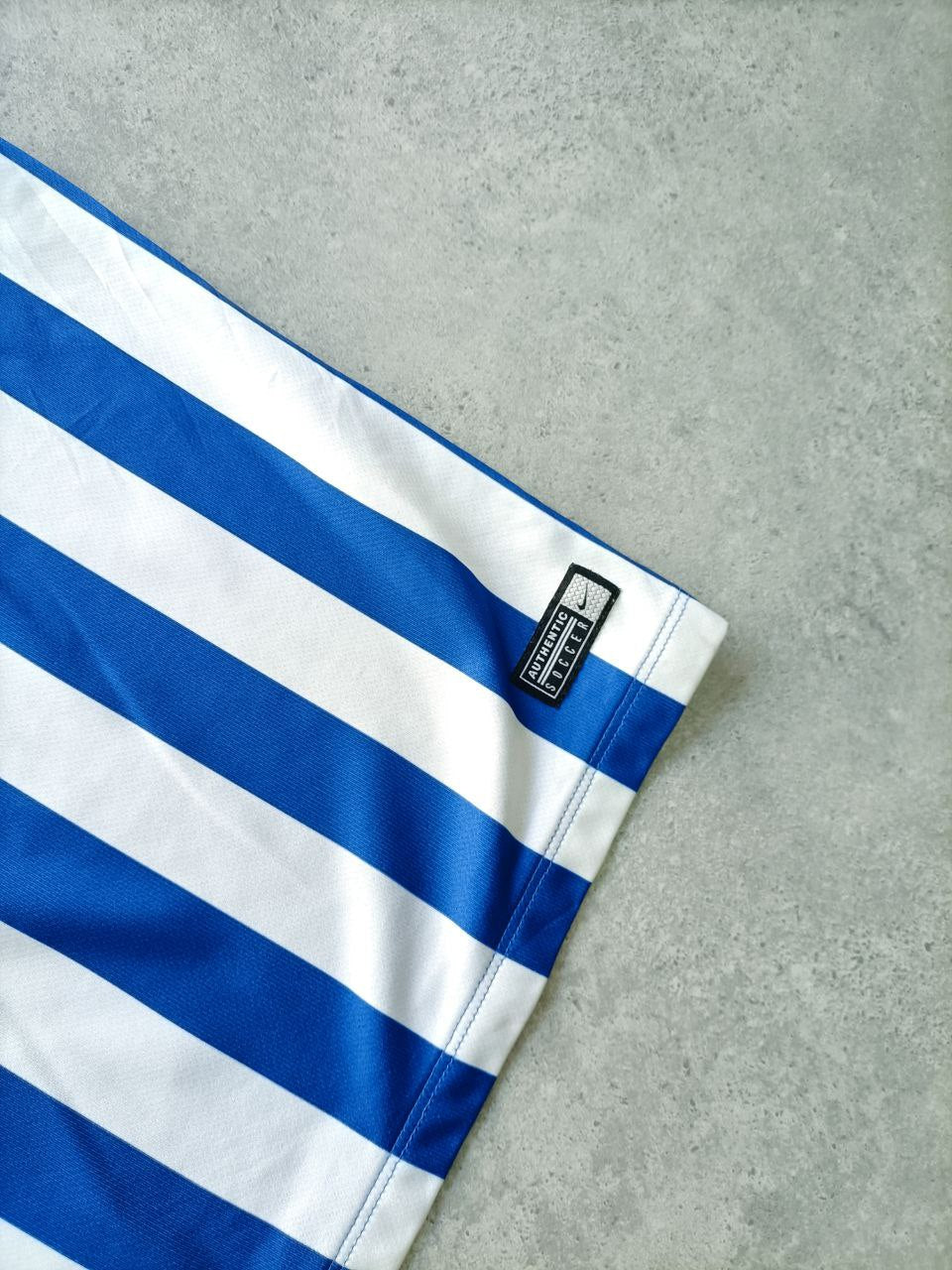 Nike Soccer T Shirt Maglia Calcio A Righe Bianca E Blu (L)