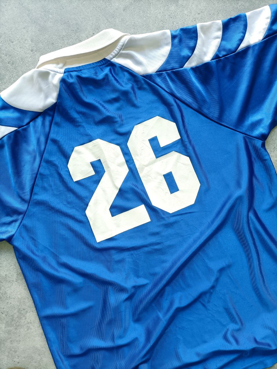 LaSalle Soccer T Shirt Maglia Calcio Con Colletto Blu E Bianca (XL)