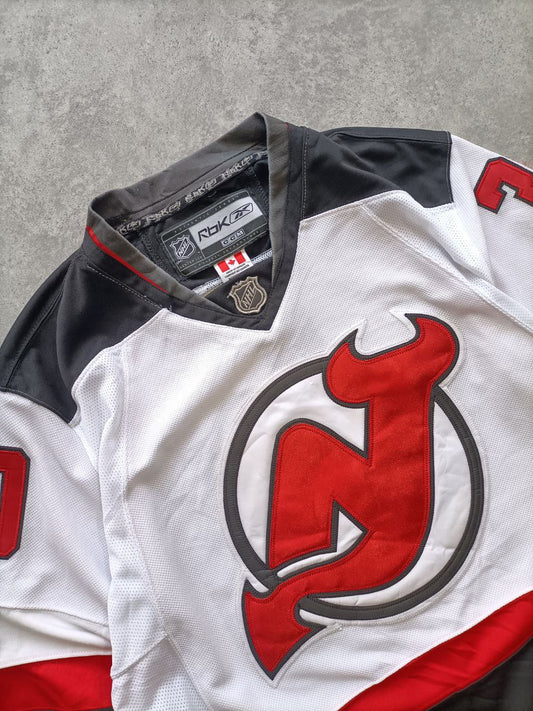 Reebok NHL Jersey Casacca Vintage Manica Lunga Patch Cucite (L)