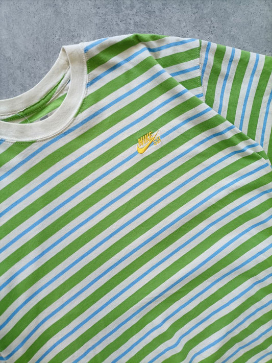 Nike Vintage T-Shirt Righe Multicolor Y2K (M Uomo)