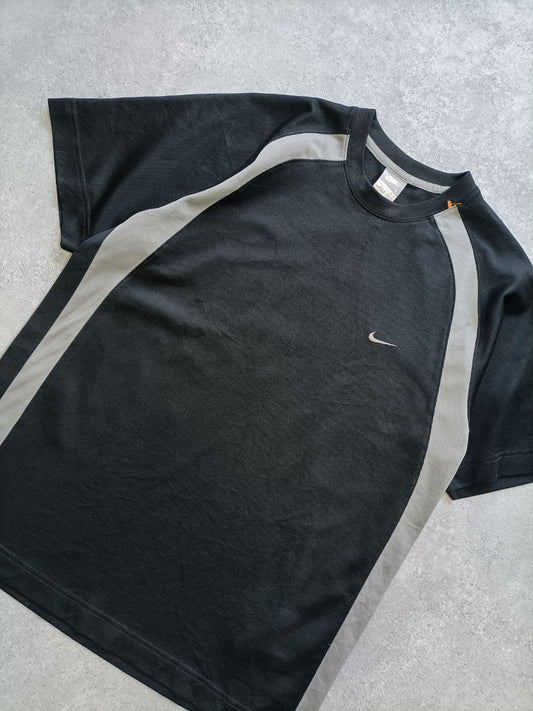 Nike Vintage T-Shirt Anni '90 Tessuto Tecnico Nera (Taglia L Uomo)