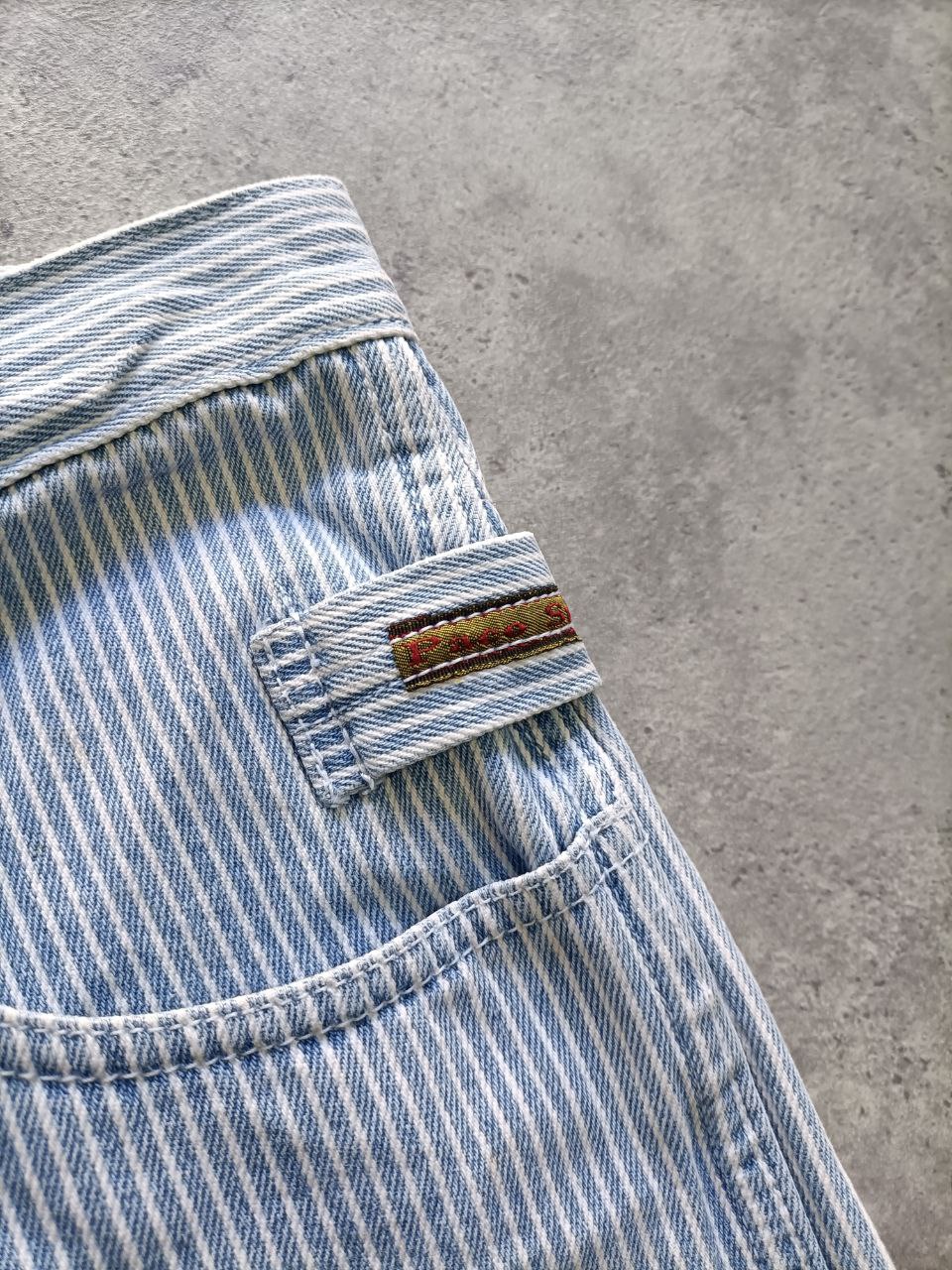 Paco Jeans Vintage Shorts a Righe – Uomo/Donna Denim Carpenter 90s (Taglia 44 ITA)