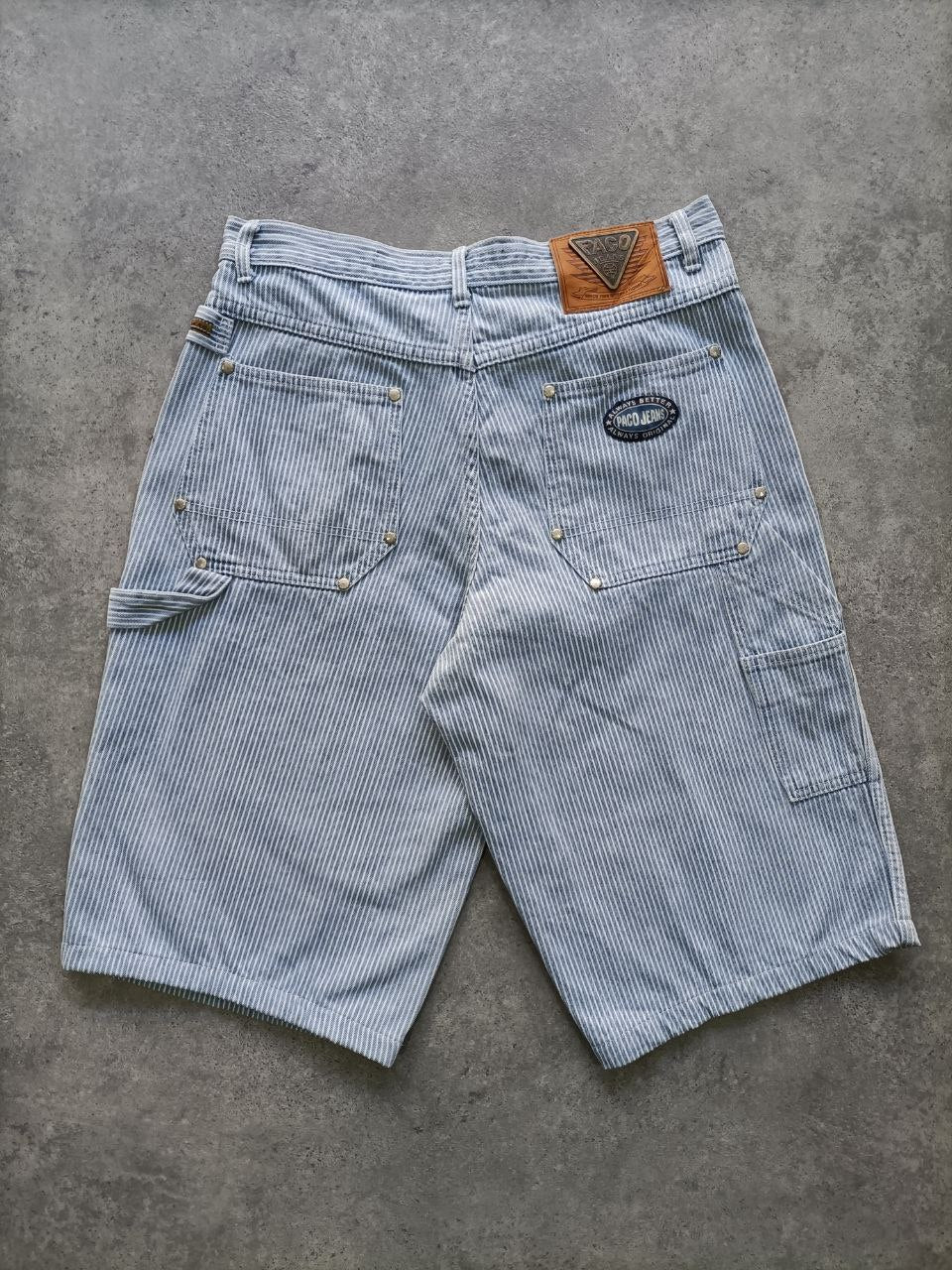 Paco Jeans Vintage Shorts a Righe – Uomo/Donna Denim Carpenter 90s (Taglia 44 ITA)
