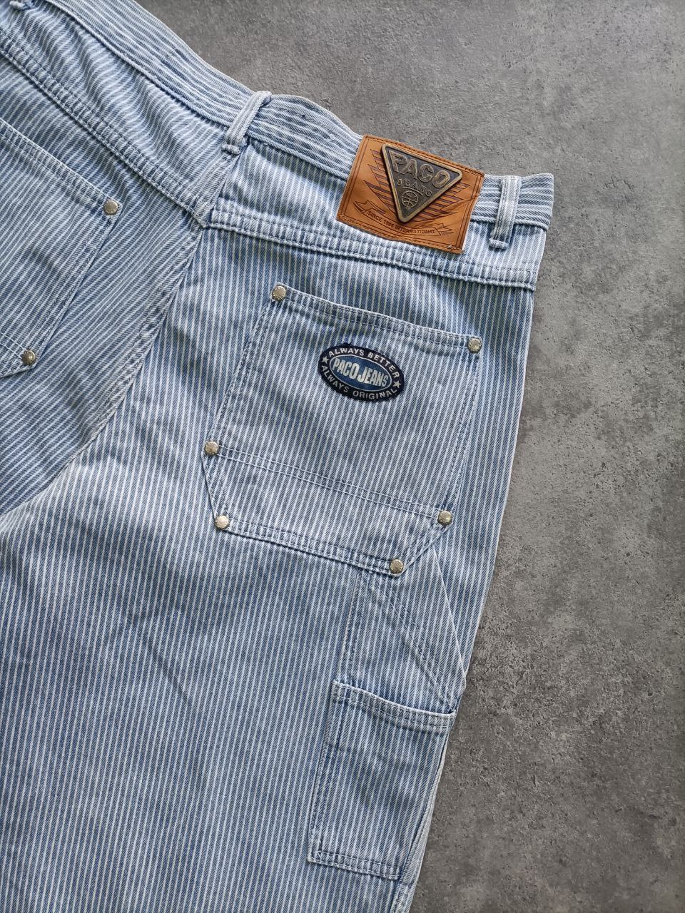 Paco Jeans Vintage Shorts a Righe – Uomo/Donna Denim Carpenter 90s (Taglia 44 ITA)