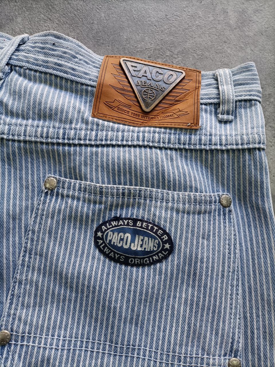 Paco Jeans Vintage Shorts a Righe – Uomo/Donna Denim Carpenter 90s (Taglia 44 ITA)