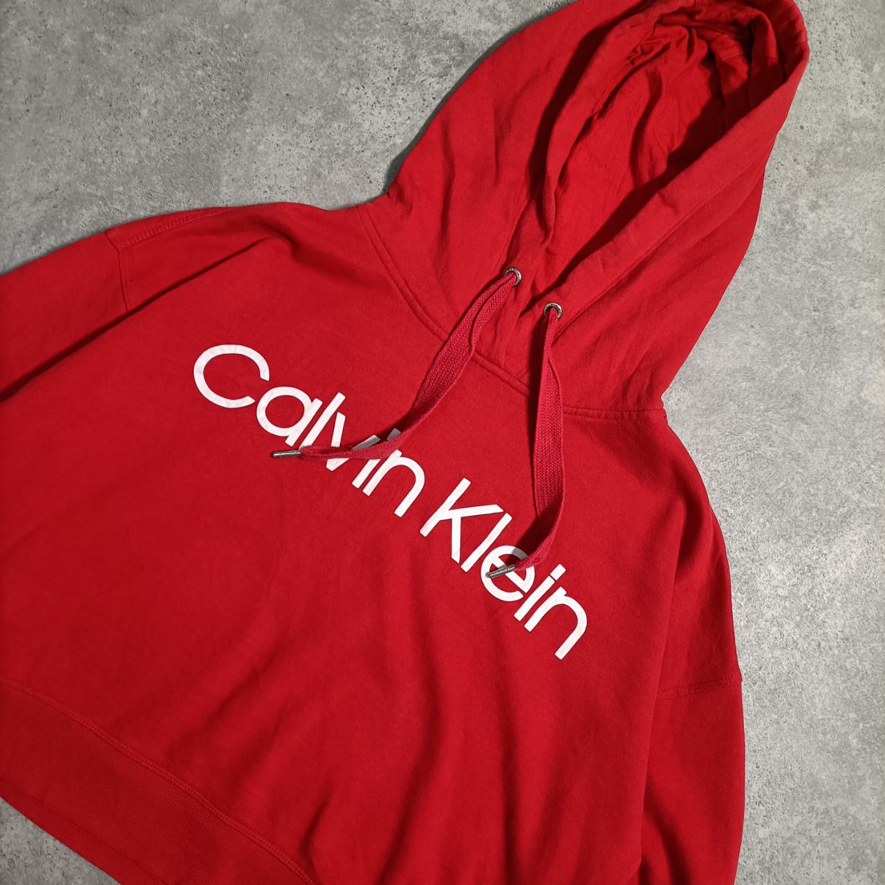 Calvin Klein Felpa Crop Big Logo Hoodie Donna (L)