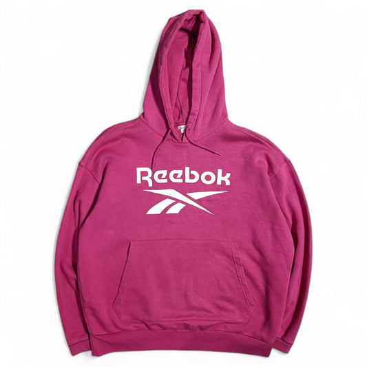 Reebok Felpa con Cappuccio Big Logo USA Hoodie Donna (L)