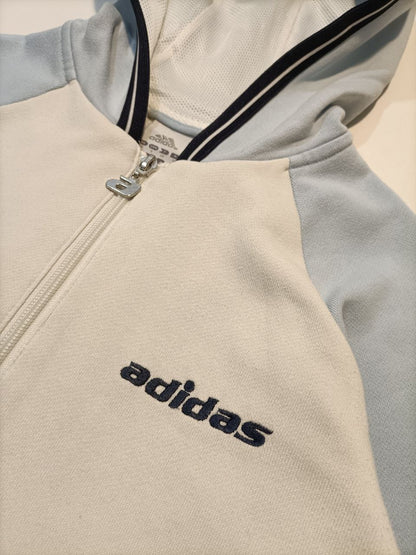 Adidas Felpa Vintage Cappuccio e Zip Anni '90 Hoodie Big Logo Donna (M)