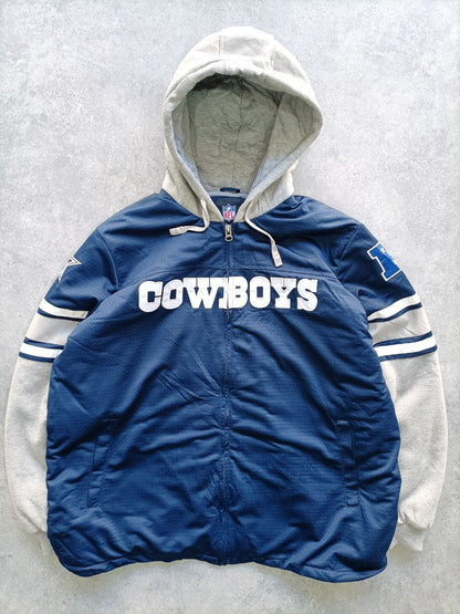 NFL Giacca Con Cappuccio Felpata Cowboys Vintage Jacket USA Uomo (2XL)